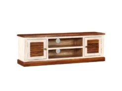 Meuble Télé Buffet Tv Télévision Design Pratique Bois Massif De Manguier Et Sesham 120 Cm 2502172 -Meubles Soldes Boutique meuble tv 8922821