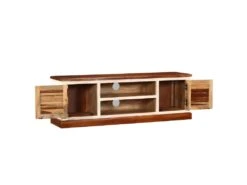 Meuble Télé Buffet Tv Télévision Design Pratique Bois Massif De Manguier Et Sesham 120 Cm 2502172 -Meubles Soldes Boutique meuble tv 8922825