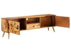 Meuble Télé Buffet Tv Télévision Design Pratique Bois Sesham Massif Avec Finition Miel 140 Cm 2502185 -Meubles Soldes Boutique meuble tv 8922977