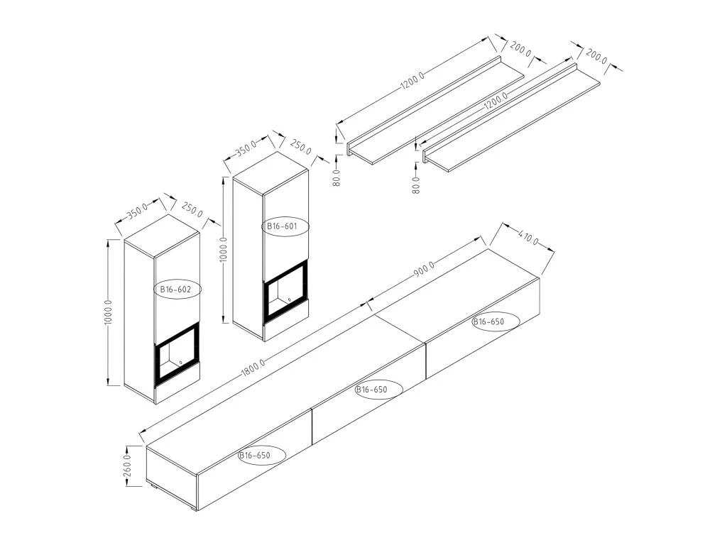 Ensemble Meubles De Salon Design Collection RAMOS. Coloris Gris Effet Béton. LED Intégrées. 4 Ensemble Meubles De Salon Design Collection RAMOS. Coloris Gris Effet Béton. LED Intégrées. – Image 2