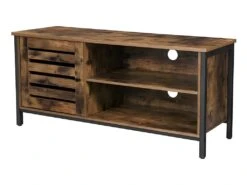 Meuble TV 1 Porte 2 Niches Industriel - Naturel Fonce