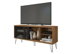 Meuble TV 55 Pouces Chêne Foncé Et Noir -Meubles Soldes Boutique meuble tv 9493143