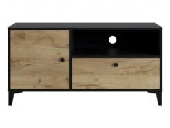 Meuble TV En Mélaminé Coloris Noir / Gris - Longueur 110 X Profondeur 40 X Hauteur 55 Cm 9 Meuble TV En Mélaminé Coloris Noir / Gris - Longueur 110 X Profondeur 40 X Hauteur 55 Cm -Meubles Soldes Boutique meuble tv 9493705