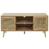 MAYA - Meuble TV 2 Portes Effet Bois Et Façades Rotin -Meubles Soldes Boutique meuble tv 9494171