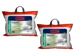 Lot De 2 Oreillers DODO Ergonomiques à Mémoire De Forme - 45x70 Cm - VEGETAL