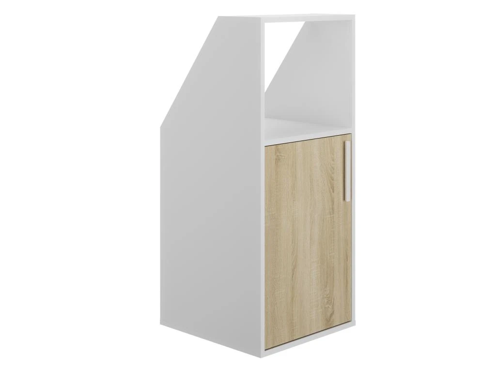 Meuble Sous Pente 1 Porte Et 1 Niche - Blanc Et Naturel - ADEZIO 5 Meuble Sous Pente 1 Porte Et 1 Niche - Blanc Et Naturel - ADEZIO – Image 3