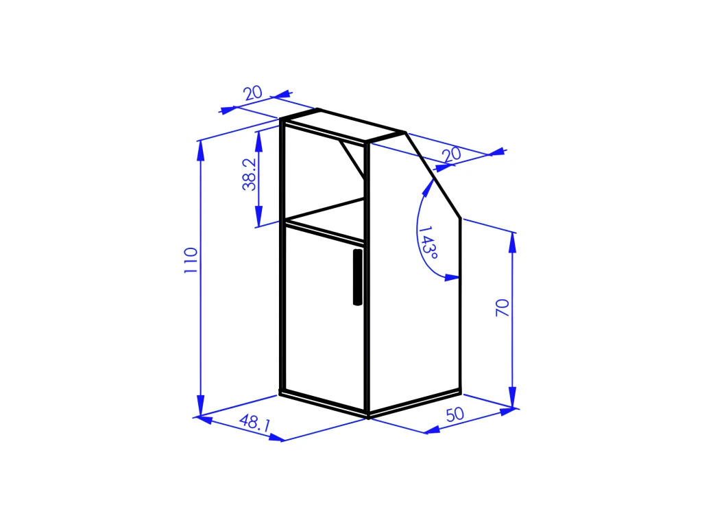 Meuble Sous Pente 1 Porte Et 1 Niche - Blanc Et Naturel - ADEZIO 8 Meuble Sous Pente 1 Porte Et 1 Niche - Blanc Et Naturel - ADEZIO – Image 6