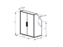 Meuble Sous Pente 3 Portes Et 1 Niche - Blanc Et Naturel - ADEZIO -Meubles Soldes Boutique petit rangement et accessoire chambre 12583495