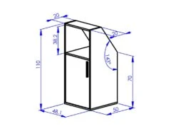 Meuble Sous Pente 1 Porte Et 1 Niche - Blanc - ADEZIO -Meubles Soldes Boutique petit rangement et accessoire chambre 22927715