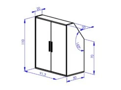 Meuble Sous Pente 3 Portes Et 1 Niche - Blanc - ADEZIO -Meubles Soldes Boutique petit rangement et accessoire chambre 22928673