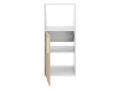 Meuble Sous Pente 3 Portes Et 1 Niche - Blanc Et Naturel - ADEZIO -Meubles Soldes Boutique petit rangement et accessoire chambre 22928685