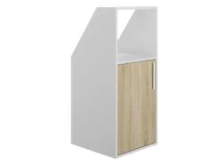 Meuble Sous Pente 3 Portes Et 1 Niche - Blanc Et Naturel - ADEZIO -Meubles Soldes Boutique petit rangement et accessoire chambre 22928687