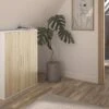 Armoire Sous Pente 2 Portes - Blanc Et Naturel - ADEZIO -Meubles Soldes Boutique petit rangement et accessoire chambre 22931673