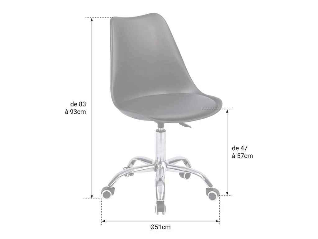 Chaise De Bureau Réglable En Hauteur Blanche ANNE - HAPPY GARDEN 7 Chaise De Bureau Réglable En Hauteur Blanche ANNE - HAPPY GARDEN – Image 5