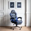 Fauteuil De Bureau Gamer Noir Et Bleu LINK - HAPPY GARDEN -Meubles Soldes Boutique siege de bureau 10779169
