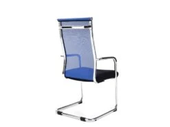 Chaise Pour Visiteur Fauteuil De Bureau Avec Accoudoirs Bleu Pieds Chromé BUR10146 -Meubles Soldes Boutique siege de bureau 12218917