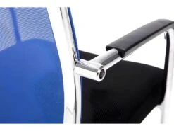 Chaise Pour Visiteur Fauteuil De Bureau Avec Accoudoirs Bleu Pieds Chromé BUR10146 -Meubles Soldes Boutique siege de bureau 12218919