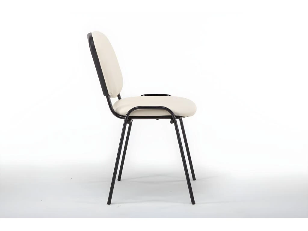 Chaise Visiteur Assise Rembourrée En Synthétique Crème BUR10072 4 Chaise Visiteur Assise Rembourrée En Synthétique Crème BUR10072 – Image 2