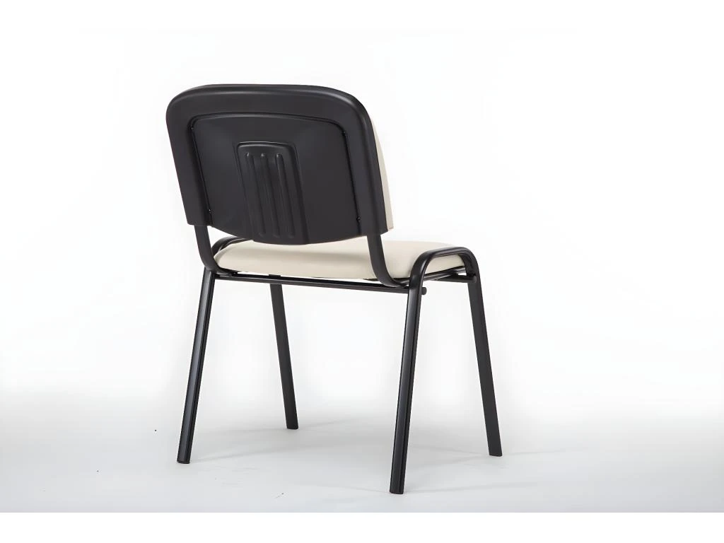 Chaise Visiteur Assise Rembourrée En Synthétique Crème BUR10072 5 Chaise Visiteur Assise Rembourrée En Synthétique Crème BUR10072 – Image 3
