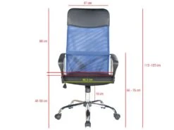 Chaise De Bureau Noir Bleu Tissu Respirant Pu 113 /123x57,5x58,5 14 Chaise De Bureau Noir Bleu Tissu Respirant Pu 113 /123x57,5x58,5 -Meubles Soldes Boutique siege de bureau 12523501