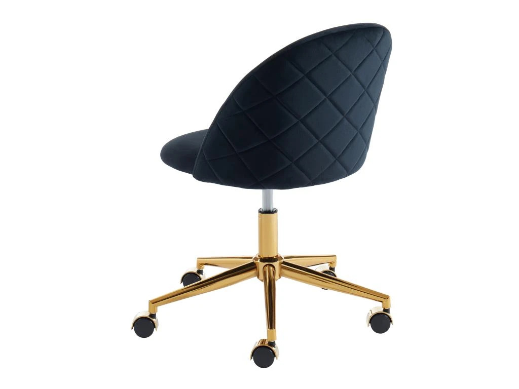 Chaise De Bureau - Velours - Noir - Hauteur Réglable - MELBOURNE 7 Chaise De Bureau - Velours - Noir - Hauteur Réglable - MELBOURNE – Image 5