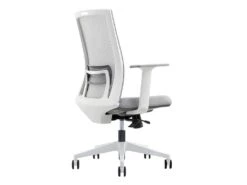Fauteuil De Bureau Ergonomique Professionnel - Tissu Et Nylon - Gris Et Blanc - FURNIA 24 Fauteuil De Bureau Ergonomique Professionnel - Tissu Et Nylon - Gris Et Blanc - FURNIA -Meubles Soldes Boutique siege de bureau 1622847