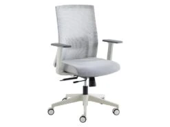 Fauteuil De Bureau Ergonomique Professionnel - Tissu Et Nylon - Gris Et Blanc - FURNIA 19 Fauteuil De Bureau Ergonomique Professionnel - Tissu Et Nylon - Gris Et Blanc - FURNIA -Meubles Soldes Boutique siege de bureau 1622853