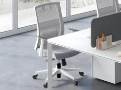 Fauteuil De Bureau Ergonomique Professionnel - Tissu Et Nylon - Gris Et Blanc - FURNIA 18 Fauteuil De Bureau Ergonomique Professionnel - Tissu Et Nylon - Gris Et Blanc - FURNIA -Meubles Soldes Boutique siege de bureau 1622867