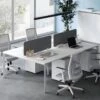 Fauteuil De Bureau Ergonomique Professionnel - Tissu Et Nylon - Gris Et Blanc - FURNIA 2 Fauteuil De Bureau Ergonomique Professionnel - Tissu Et Nylon - Gris Et Blanc - FURNIA -Meubles Soldes Boutique siege de bureau 1622871