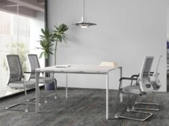 Chaise De Réunion Professionnelle - Tissu Et Métal Chromé - Gris - RULIO