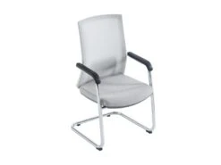 Chaise De Réunion Professionnelle - Tissu Et Métal Chromé - Gris - RULIO -Meubles Soldes Boutique siege de bureau 1713125