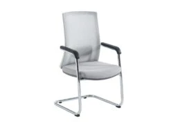 Chaise De Réunion Professionnelle - Tissu Et Métal Chromé - Gris - RULIO -Meubles Soldes Boutique siege de bureau 1713127