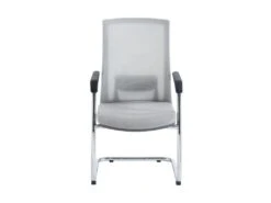 Chaise De Réunion Professionnelle - Tissu Et Métal Chromé - Gris - RULIO -Meubles Soldes Boutique siege de bureau 1713131