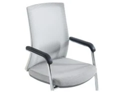 Chaise De Réunion Professionnelle - Tissu Et Métal Chromé - Gris - RULIO -Meubles Soldes Boutique siege de bureau 1713133