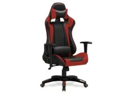 Fauteuil De Bureau En Cuir Synthétique - Rouge/Noir -Meubles Soldes Boutique siege de bureau 18836061