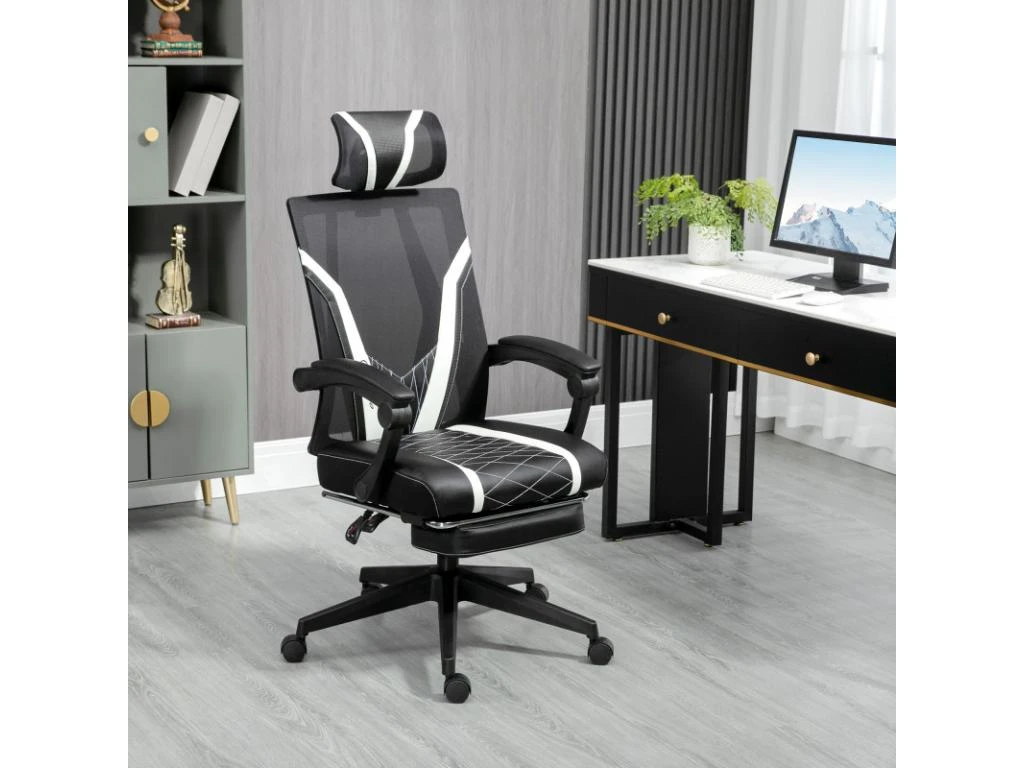Fauteuil De Bureau Gamer STAN Noir Et Blanc 4 Fauteuil De Bureau Gamer STAN Noir Et Blanc – Image 2