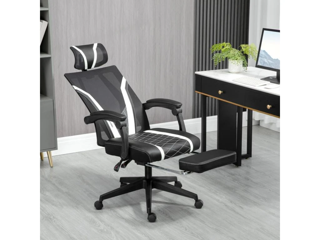 Fauteuil De Bureau Gamer STAN Noir Et Blanc 6 Fauteuil De Bureau Gamer STAN Noir Et Blanc – Image 4