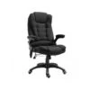 Fauteuil De Bureau Massant & Chauffant Clara Toile De Lin Noir