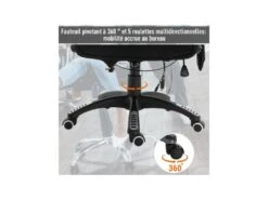 Fauteuil De Bureau Massant & Chauffant Clara Toile De Lin Noir -Meubles Soldes Boutique siege de bureau 19172979