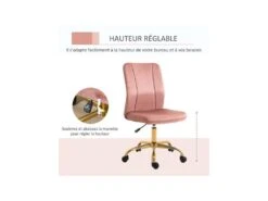 Chaise De Bureau EMILY Rose Poudré -Meubles Soldes Boutique siege de bureau 19173873