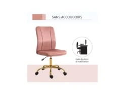 Chaise De Bureau EMILY Rose Poudré -Meubles Soldes Boutique siege de bureau 19173875