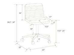 Chaise De Bureau En Simili Cuir Camel -Meubles Soldes Boutique siege de bureau 21587303