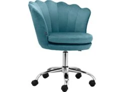 Chaise De Bureau Rembourrée En Velours Bleu -Meubles Soldes Boutique siege de bureau 21700673