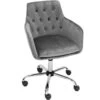 Chaise De Bureau Rembourrée En Velours Gris 1 Chaise De Bureau Rembourrée En Velours Gris -Meubles Soldes Boutique siege de bureau 21700819