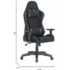 Chaise De Jeu Daren, Fauteuil De Jeu Pour Adultes, Chaise De Bureau, 57x72h124/134 Cm, Noir -Meubles Soldes Boutique siege de bureau 22931291