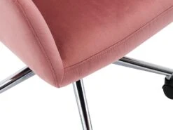 Chaise De Bureau - Velours - Rose - Hauteur Réglable - PEGA -Meubles Soldes Boutique siege de bureau 512315