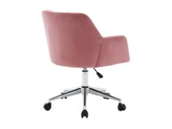 Chaise De Bureau - Velours - Rose - Hauteur Réglable - PEGA -Meubles Soldes Boutique siege de bureau 512331