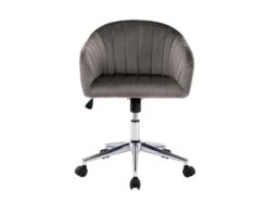 Chaise De Bureau - Velours - Gris - Hauteur Réglable - TOSILI 13 Chaise De Bureau - Velours - Gris - Hauteur Réglable - TOSILI -Meubles Soldes Boutique siege de bureau 5335439