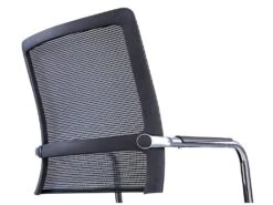 Chaise De Réunion Professionnelle - Tissu Et Métal Chromé - Noir - MARUNOUCHI -Meubles Soldes Boutique siege de bureau 751451