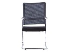 Chaise De Réunion Professionnelle - Tissu Et Métal Chromé - Noir - MARUNOUCHI -Meubles Soldes Boutique siege de bureau 751457